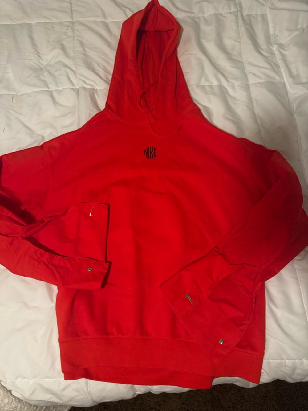 Nike Bright Red Crewneck Hoodie with Hood